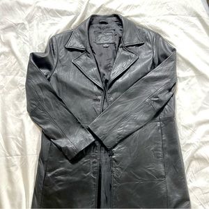 SOLD - Vintage Kathy Ireland Long Leather Jacket